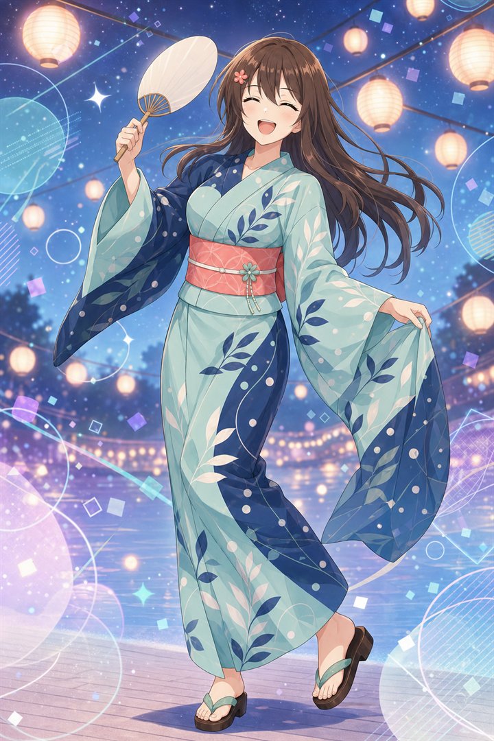 夏祭りで浴衣を着たはるか