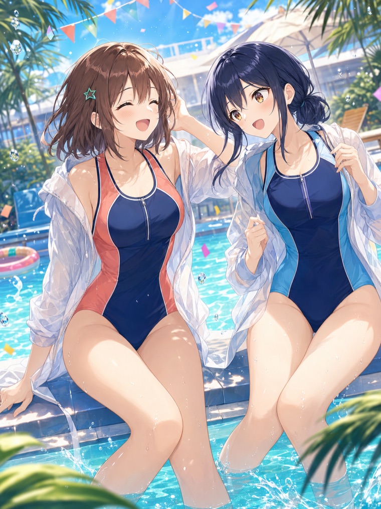 夏衣装のレアご褒美イラスト